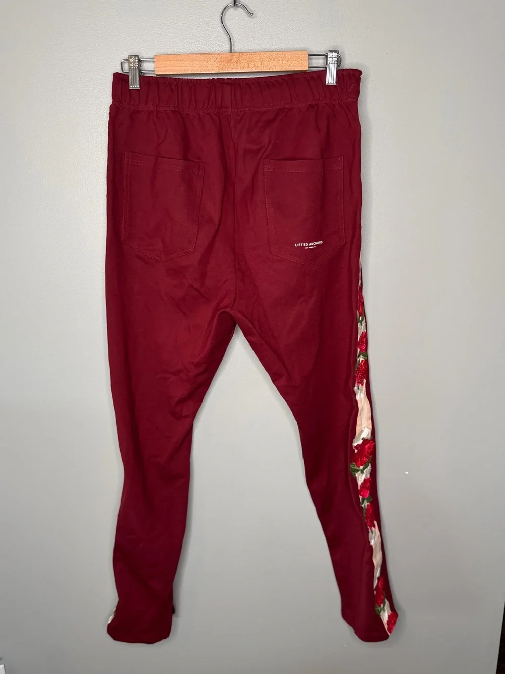 Lifted Anchors Rose Embroidered Track Pants